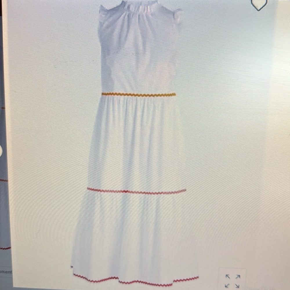 J. Crew White with Ric Rac trim Tiered Midi Sundress